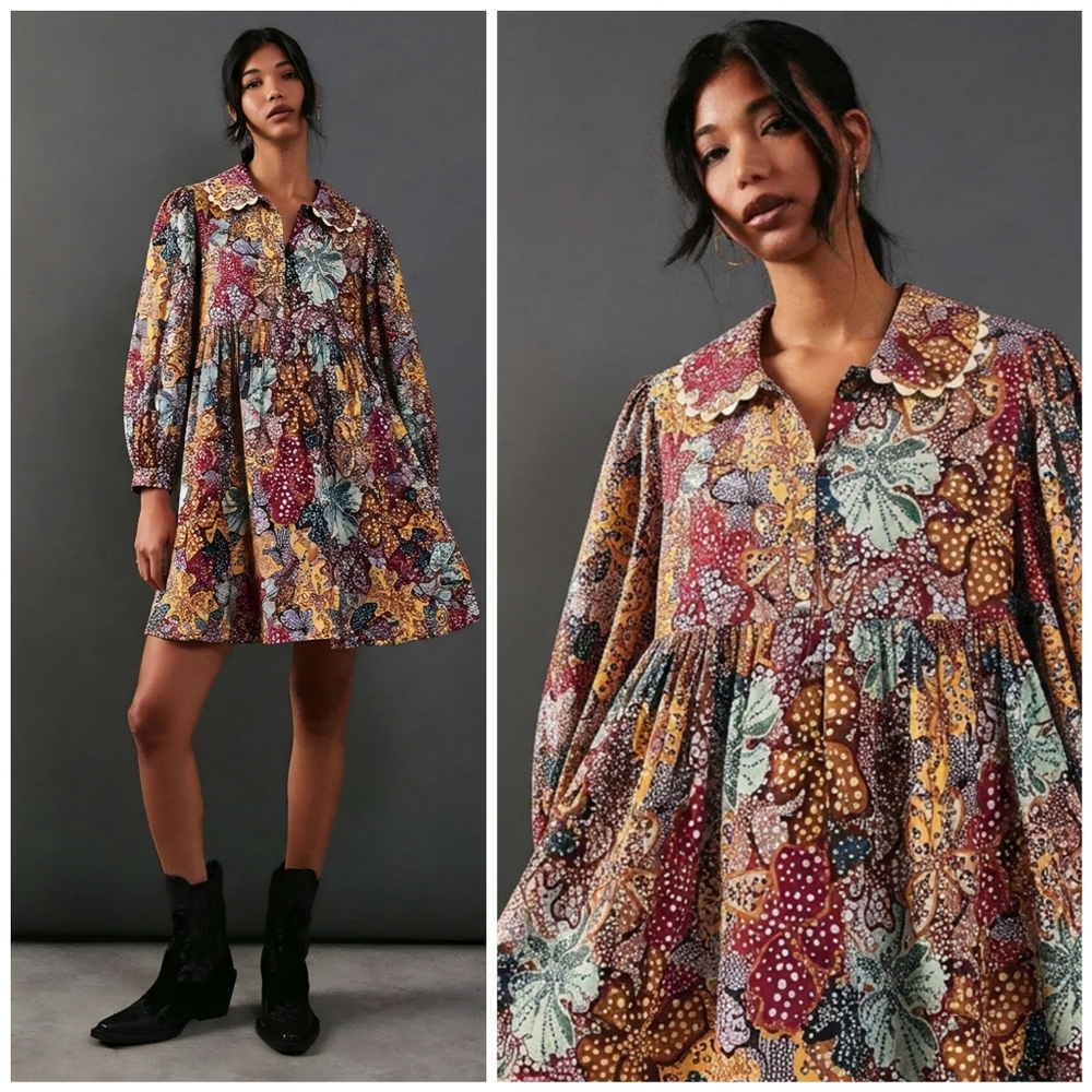 Kika Vargas x Target Multicolored Babydoll Oversized Mini Dress, M